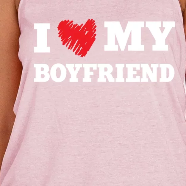 I Love My Friend Favorite Family Member Valentines Bf Gift Women's Knotted Racerback Tank