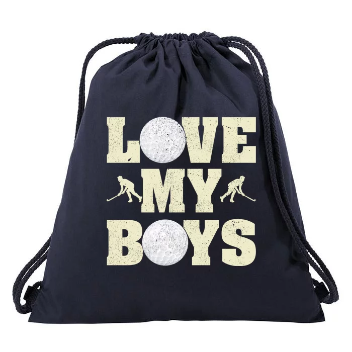 I Love My Golf Funny Fathers Day Golf Dad Funny Gift Drawstring Bag