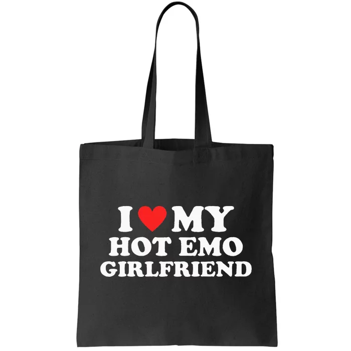 I Love My Hot Emo Girlfriend GF Red Heart Eboy Egirl Funny Tote Bag