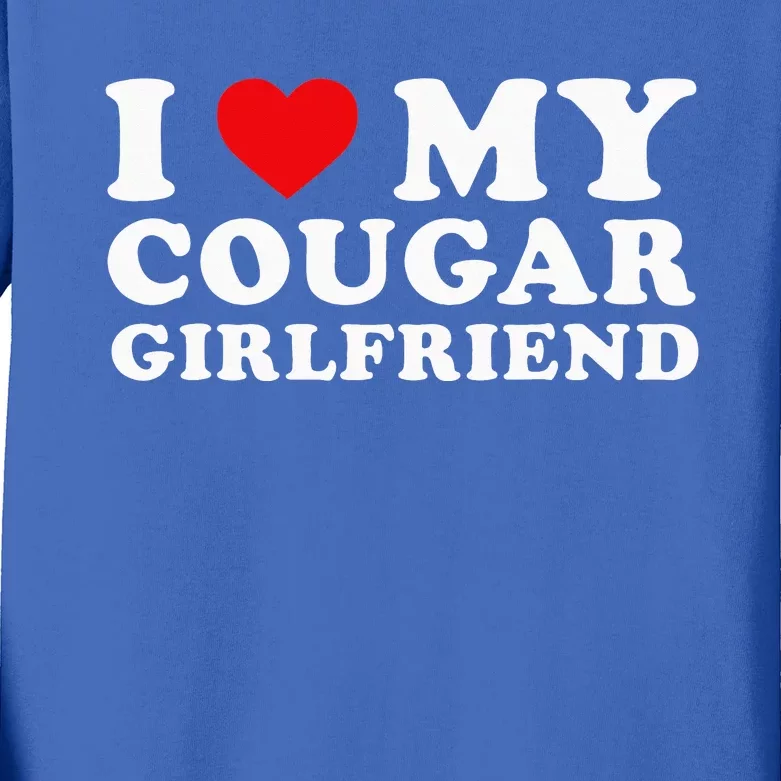 I Love My Cougar Girlfriend I Heart My Cougar GF Kids Long Sleeve Shirt