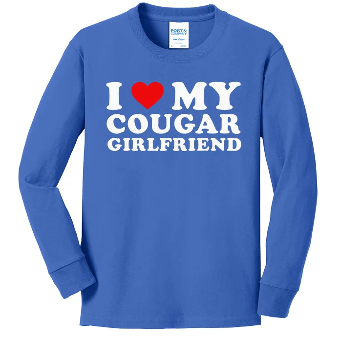 I Love My Cougar Girlfriend I Heart My Cougar GF Kids Long Sleeve Shirt