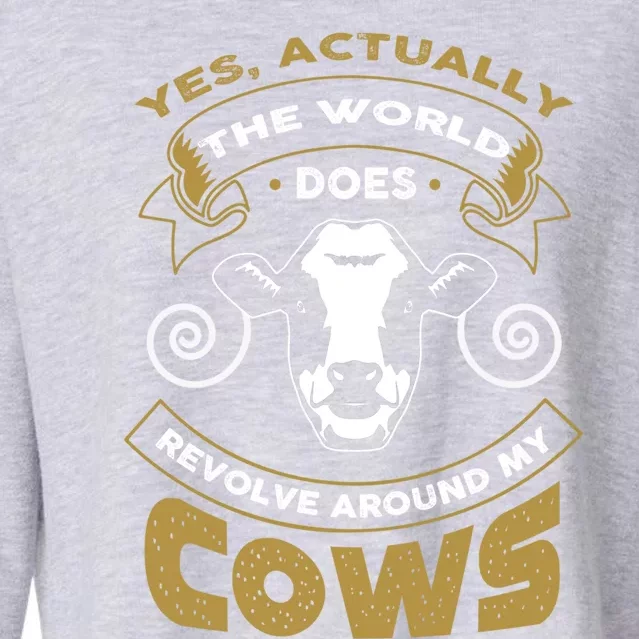 I Love My Cows Funny Cows Meaningful Gift Cropped Pullover Crew