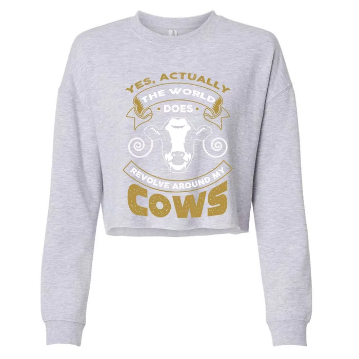 I Love My Cows Funny Cows Meaningful Gift Cropped Pullover Crew