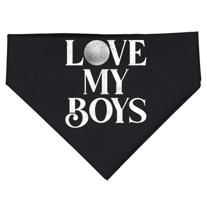 I Love My Golf Funny Golf Dad Fathers Day Gift USA-Made Doggie Bandana