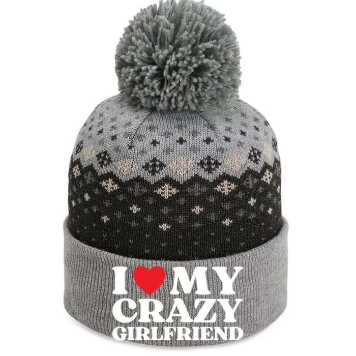 I Love My Crazy Friend I Red Heart My Friend Funny Gift The Baniff Cuffed Pom Beanie