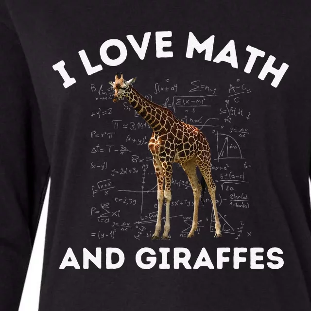 I Love Math And Giraffes Algebra STEM Teacher Womens Cotton Relaxed Long Sleeve T-Shirt