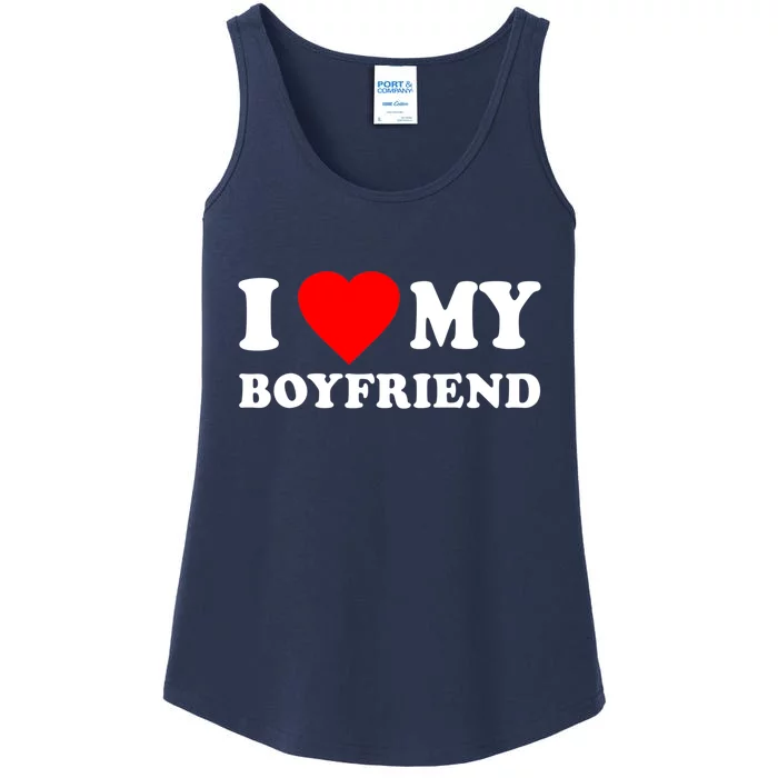 I Love My Boyfriend Design Ladies Essential Tank