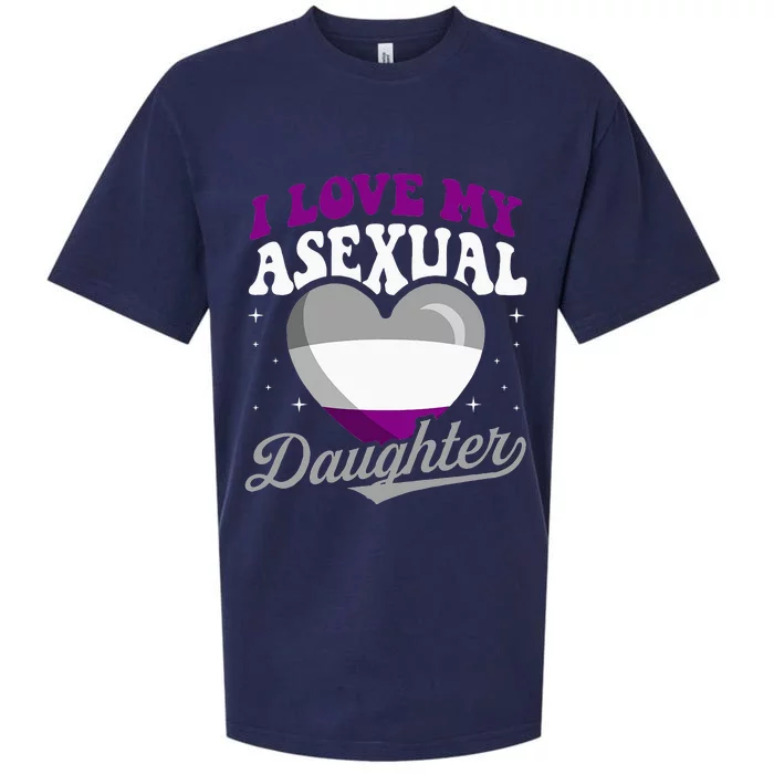 I Love My Asexual Daughter Pride Month Proud Mom Dad Sueded Cloud Jersey T-Shirt