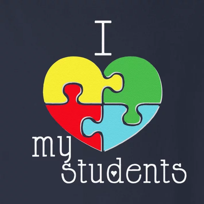 I Love My Students Autism Awareness Puzzle Teacher Toddler Long Sleeve Shirt