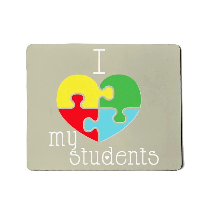 I Love My Students Autism Awareness Puzzle Teacher Mousepad