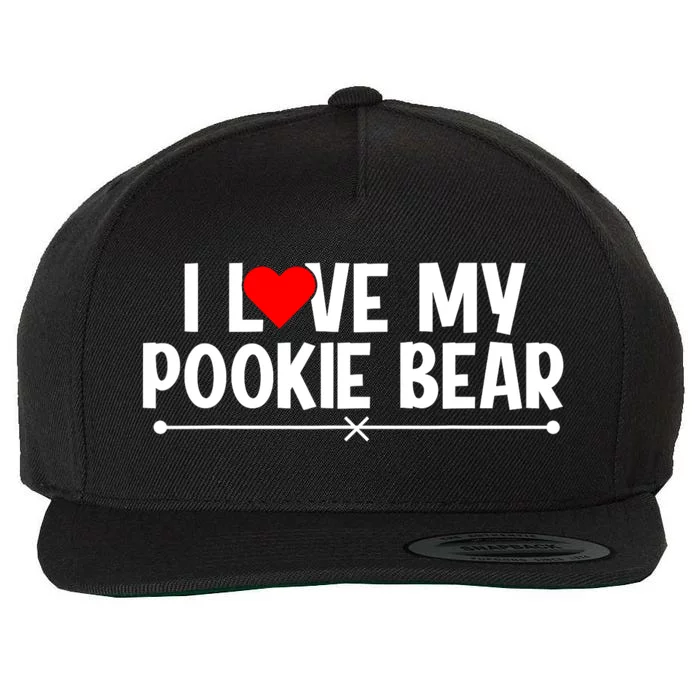 I Love My Pookie Bear ValentineS Day Wool Snapback Cap