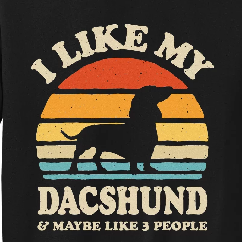 I Like My Dachshund And Maybe Like 3 People Dog Lover Retro Tall Sweatshirt