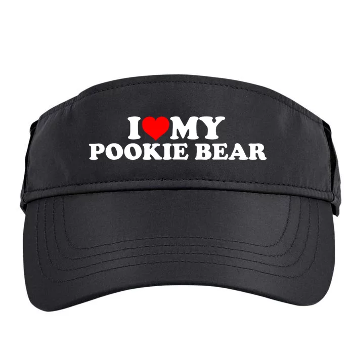 I Love My Pookie Bear ValentineS Day Adult Drive Performance Visor