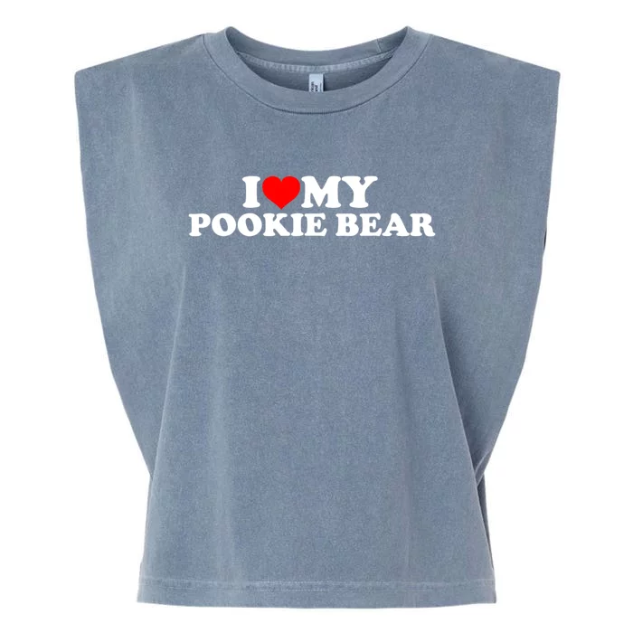 I Love My Pookie Bear ValentineS Day Garment-Dyed Women's Muscle Tee