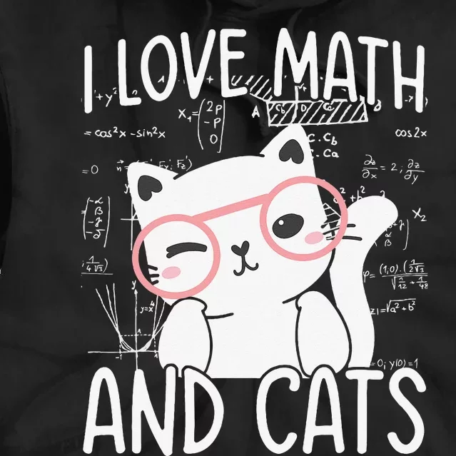 I Love Math And Cats Tie Dye Hoodie