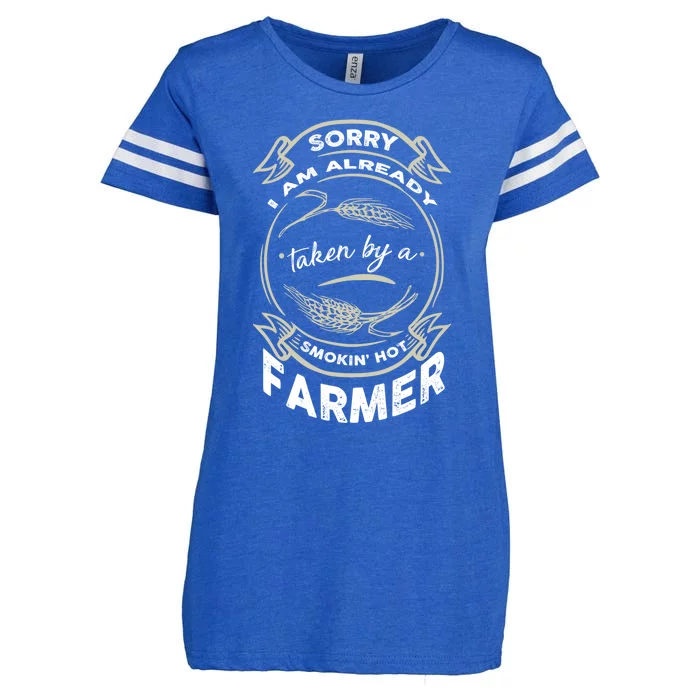 I Love My Farmer Cute Gift Being A Farmer's Wife Cute Gift Enza Ladies Jersey Football T-Shirt