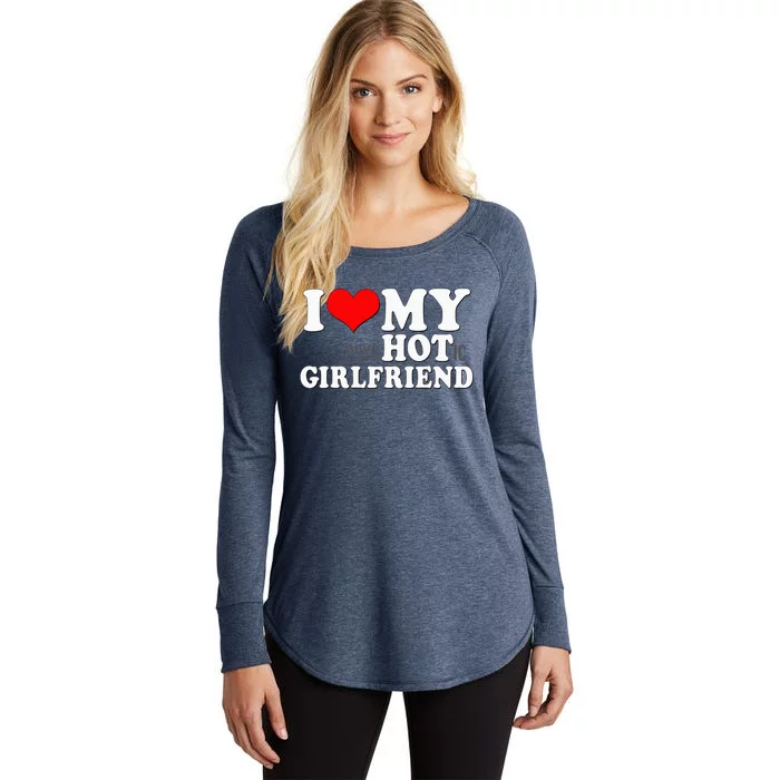 I Love My Psychotic Girlfriend Funny I Heart My Girlfriend Women's Perfect Tri Tunic Long Sleeve Shirt