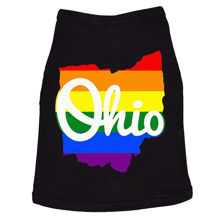 I Love My Ohio Home Script Ohio Pride Flag Doggie Tank