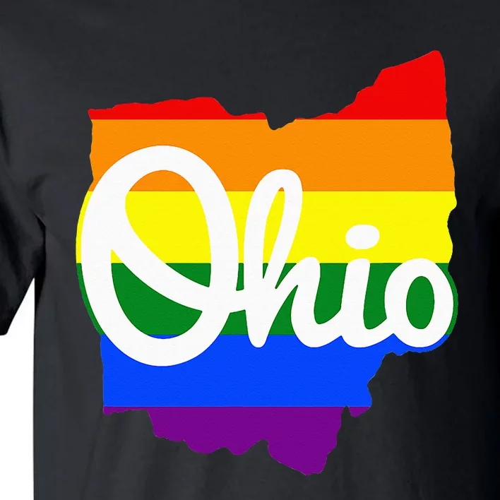 I Love My Ohio Home Script Ohio Pride Flag Tall T-Shirt