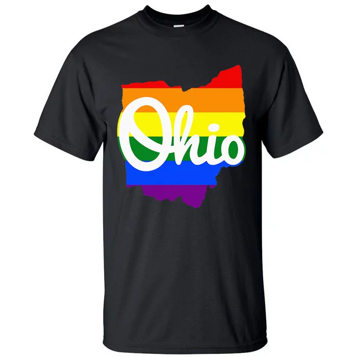 I Love My Ohio Home Script Ohio Pride Flag Tall T-Shirt