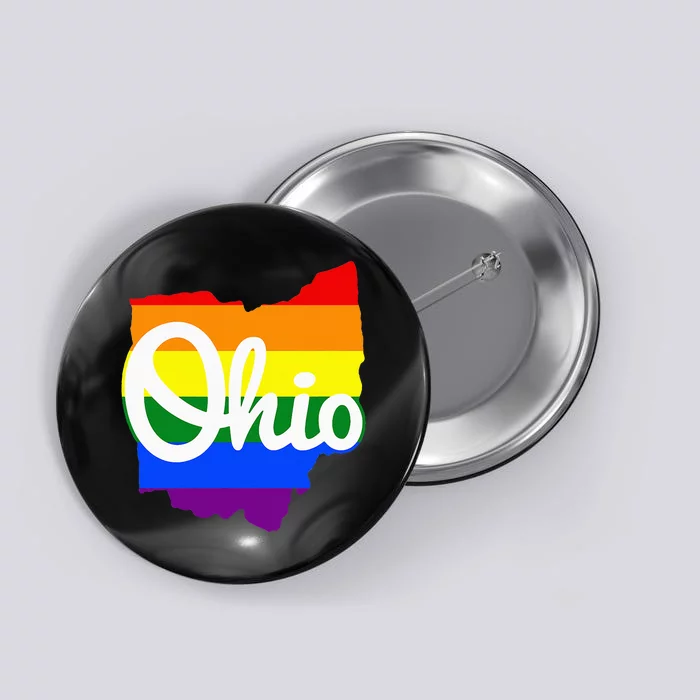 I Love My Ohio Home Script Ohio Pride Flag Button