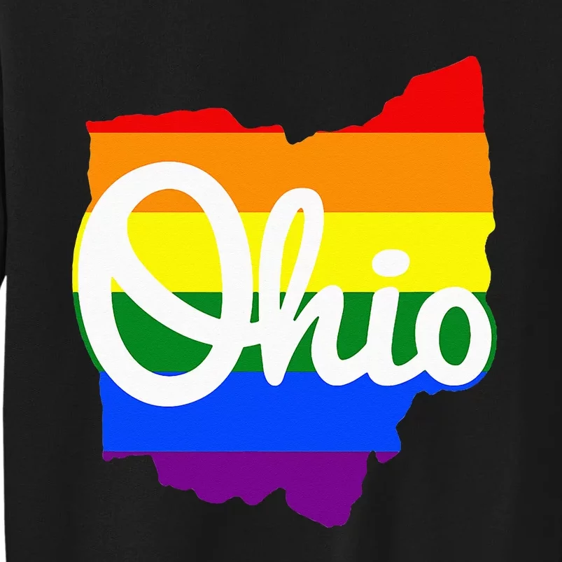 I Love My Ohio Home Script Ohio Pride Flag Tall Sweatshirt