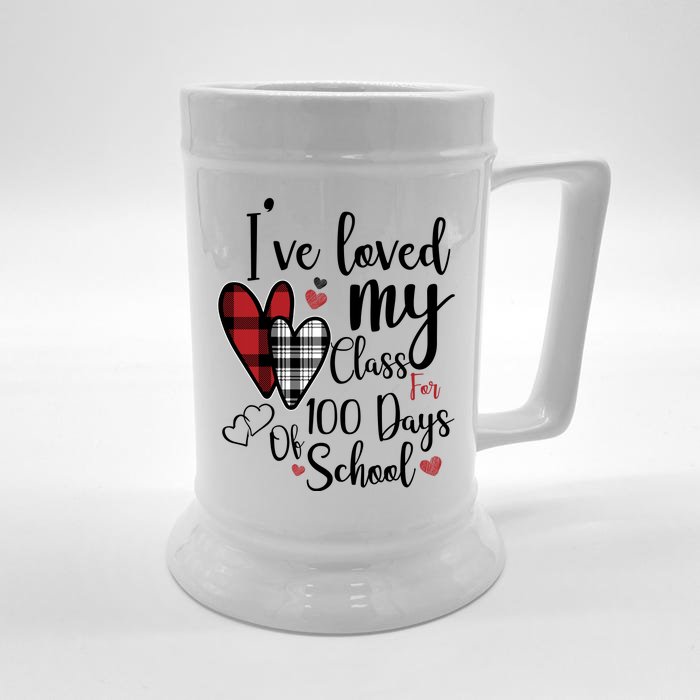 I've Loved My Class For 100 Days School Cute Valentine Front & Back Beer Stein