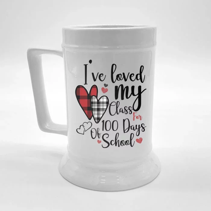 I've Loved My Class For 100 Days School Cute Valentine Front & Back Beer Stein