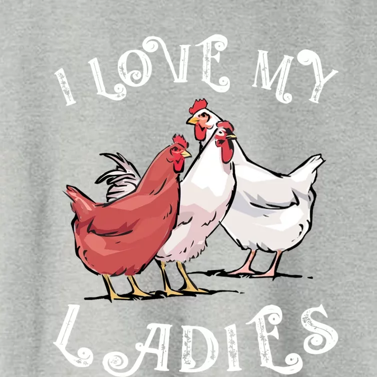 I Love My Ladies Chicken Farmer Crazy Lady Christmas Gift Women's Crop Top Tee