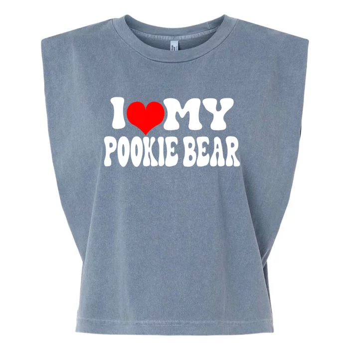 I Love My Pookie Bear ValentineS Day Garment-Dyed Women's Muscle Tee