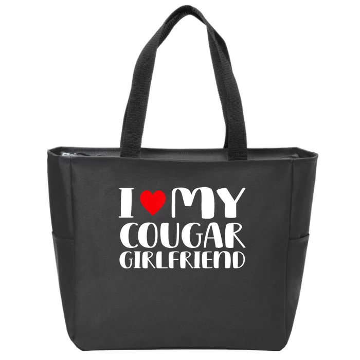 I Love My Cougar Girlfriend Zip Tote Bag