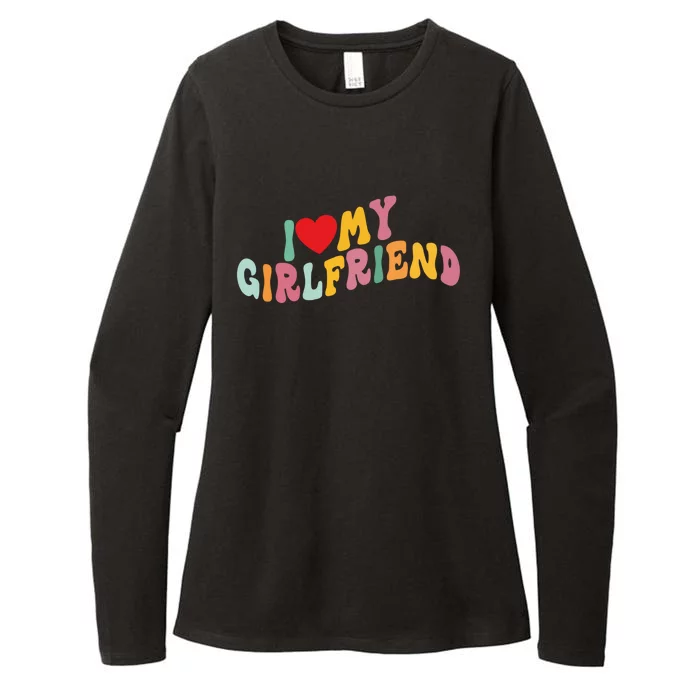 I Love My Girlfriend Groovy I Red Heart My Girlfriend Gf Gift Womens CVC Long Sleeve Shirt