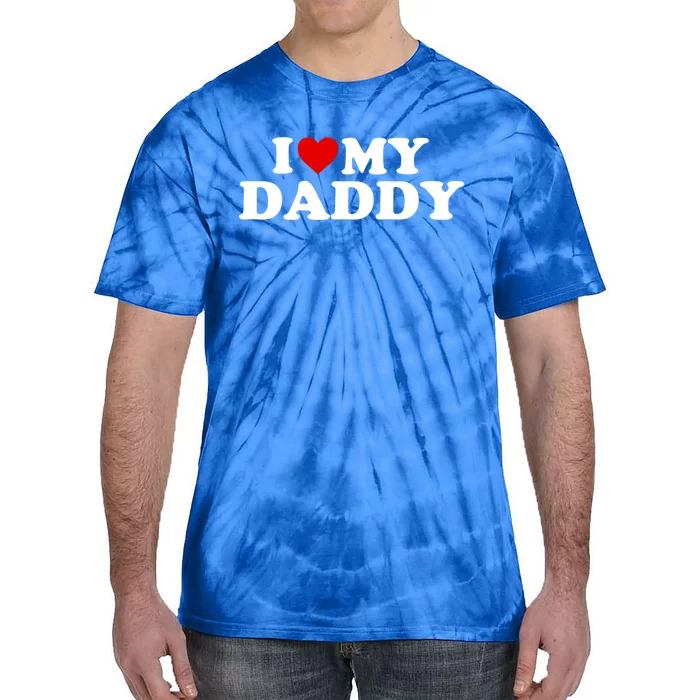 I Love My Daddy Cute Gift Red Heart Meaningful Gift Tie-Dye T-Shirt