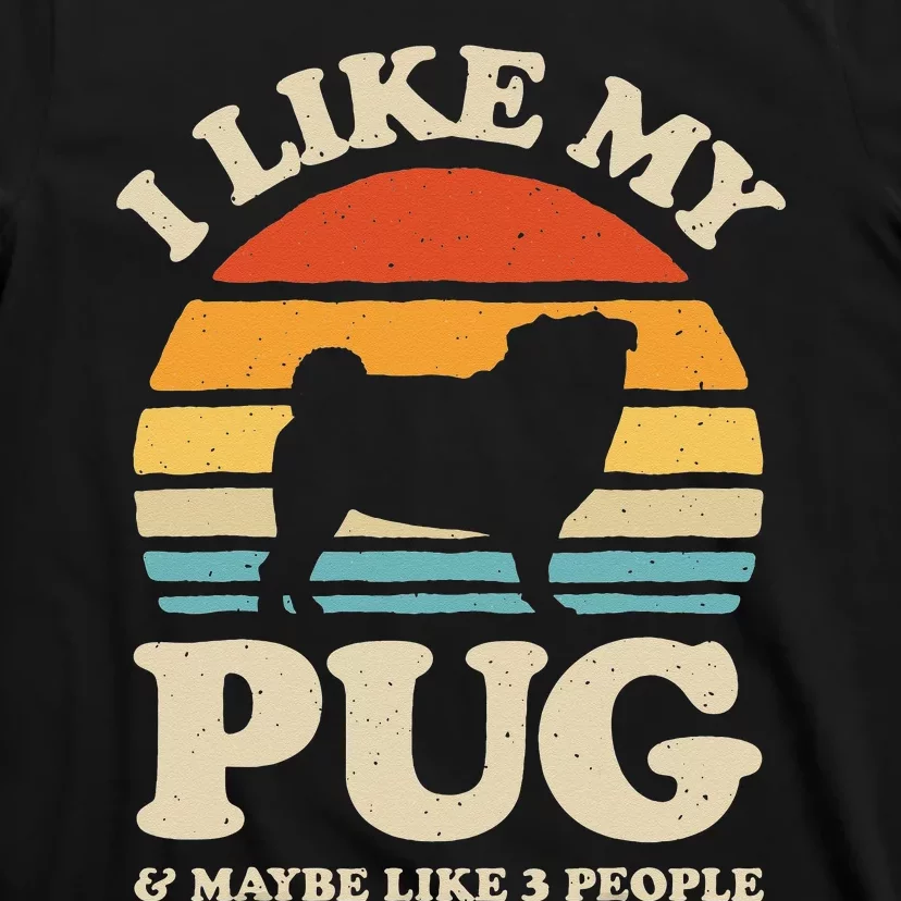 I Love Math And Pugs Funny Pug Dog Lover Gift T-Shirt