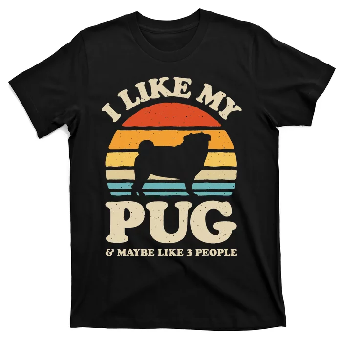 I Love Math And Pugs Funny Pug Dog Lover Gift T-Shirt