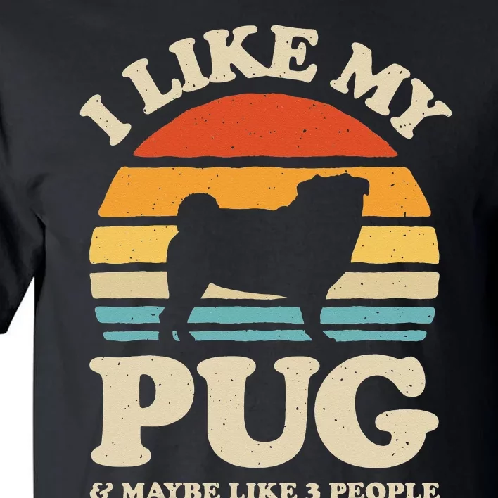 I Love Math And Pugs Funny Pug Dog Lover Gift Tall T-Shirt