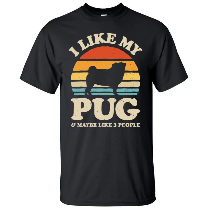 I Love Math And Pugs Funny Pug Dog Lover Gift Tall T-Shirt