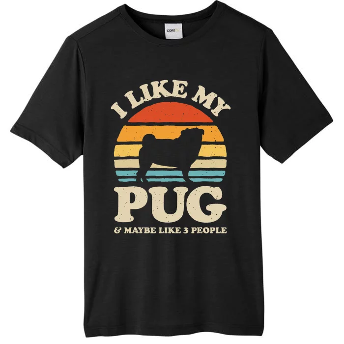 I Love Math And Pugs Funny Pug Dog Lover Gift ChromaSoft Performance T-Shirt