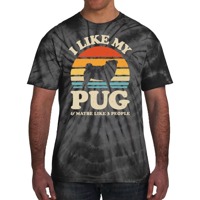 I Love Math And Pugs Funny Pug Dog Lover Gift Tie-Dye T-Shirt