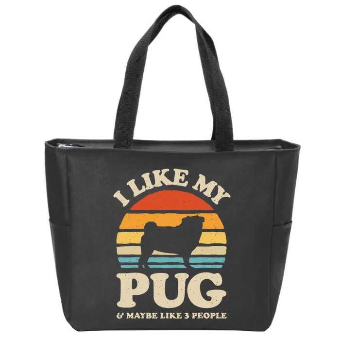 I Love Math And Pugs Funny Pug Dog Lover Gift Zip Tote Bag