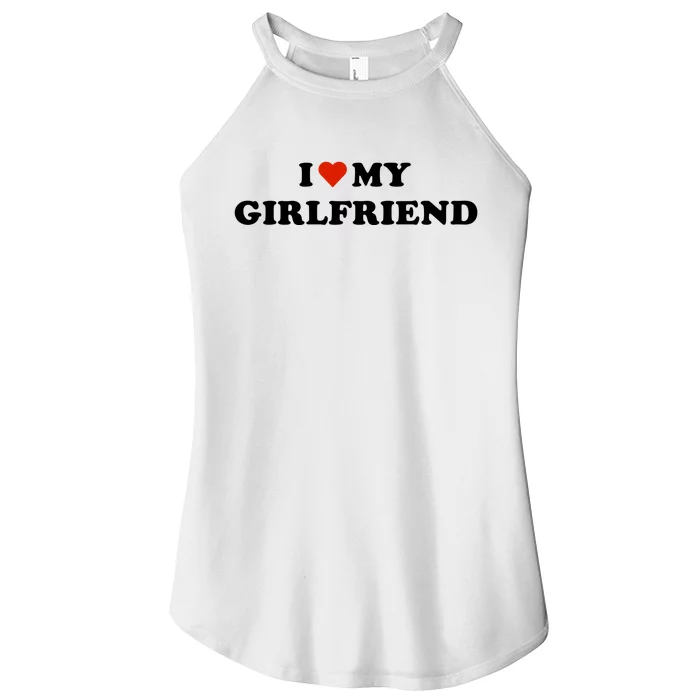 I Love My Gf Women’s Perfect Tri Rocker Tank