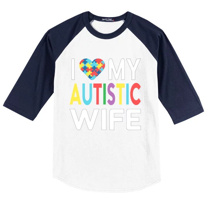 I Love My Autistic Wife I Heart My Wife With Autism Cute Gift Baseball Sleeve Shirt