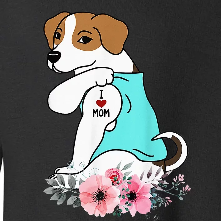 I Love Mom Tattoo Jack Russell Terrier Mother's Day Dog Toddler Sweatshirt