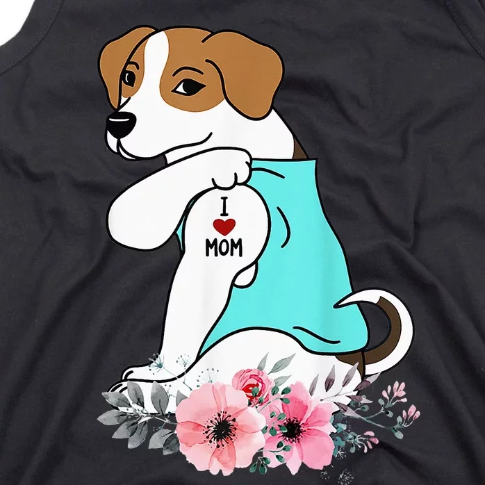 I Love Mom Tattoo Jack Russell Terrier Mother's Day Dog Tank Top