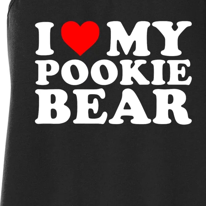 I Love My Pookie Bear ValentineS Day Women's Racerback Tank