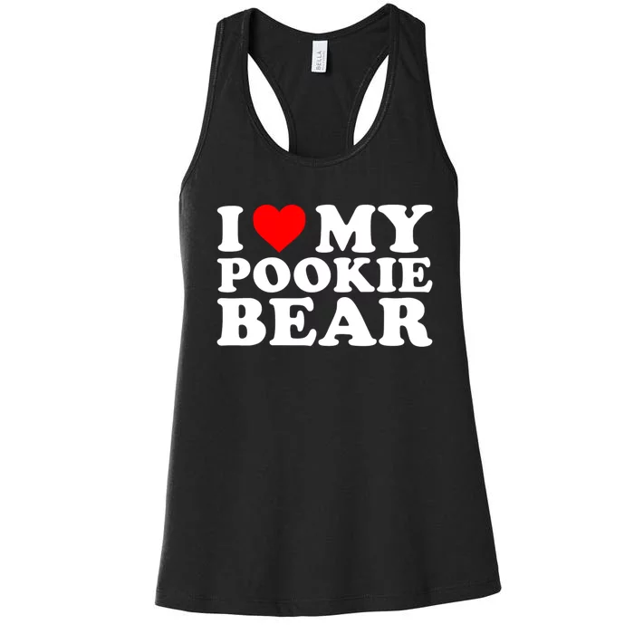 I Love My Pookie Bear ValentineS Day Women's Racerback Tank