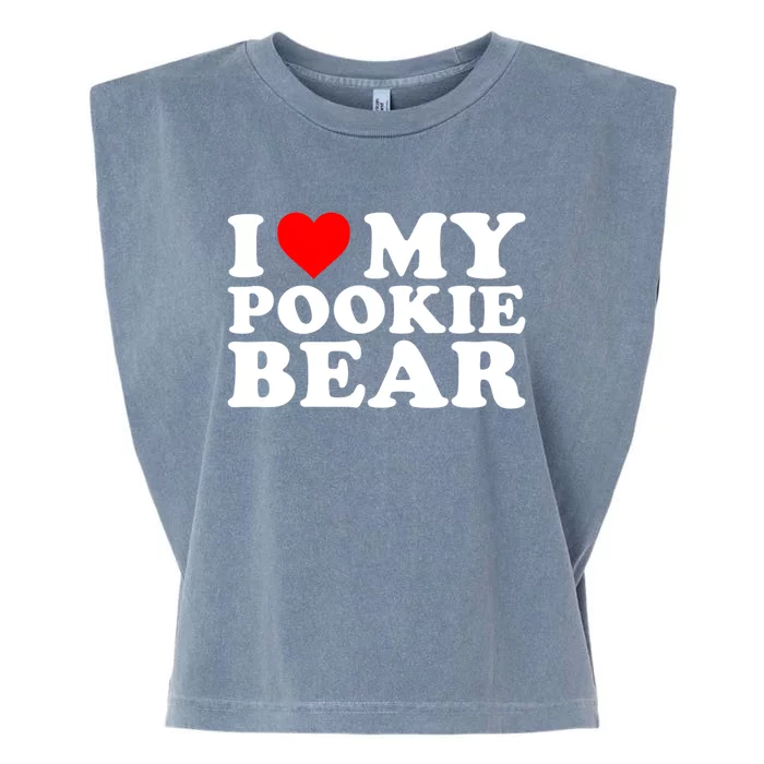 I Love My Pookie Bear ValentineS Day Garment-Dyed Women's Muscle Tee