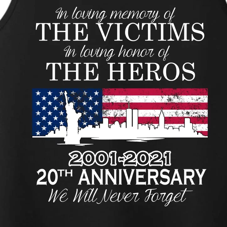 In Loving Memory Of The Victims Heroes 9/11 20th Anniversary Performance Tank