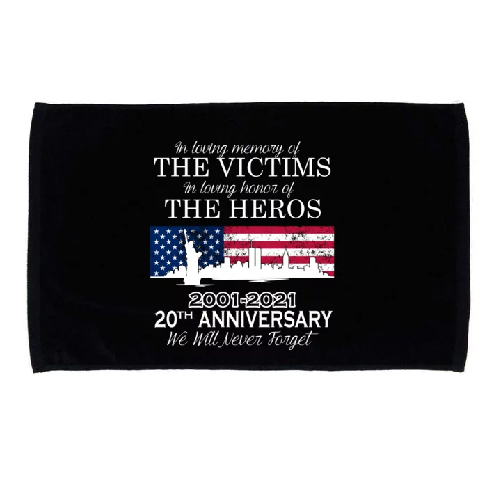 In Loving Memory Of The Victims Heroes 9/11 20th Anniversary Microfiber Hand Towel