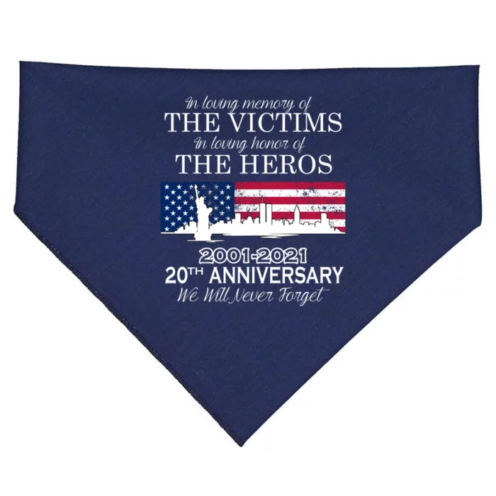 In Loving Memory Of The Victims Heroes 9/11 20th Anniversary USA-Made Doggie Bandana